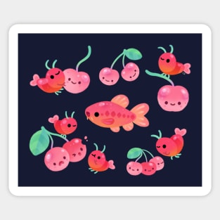 Cherry shrimp and Cherry barb Sticker